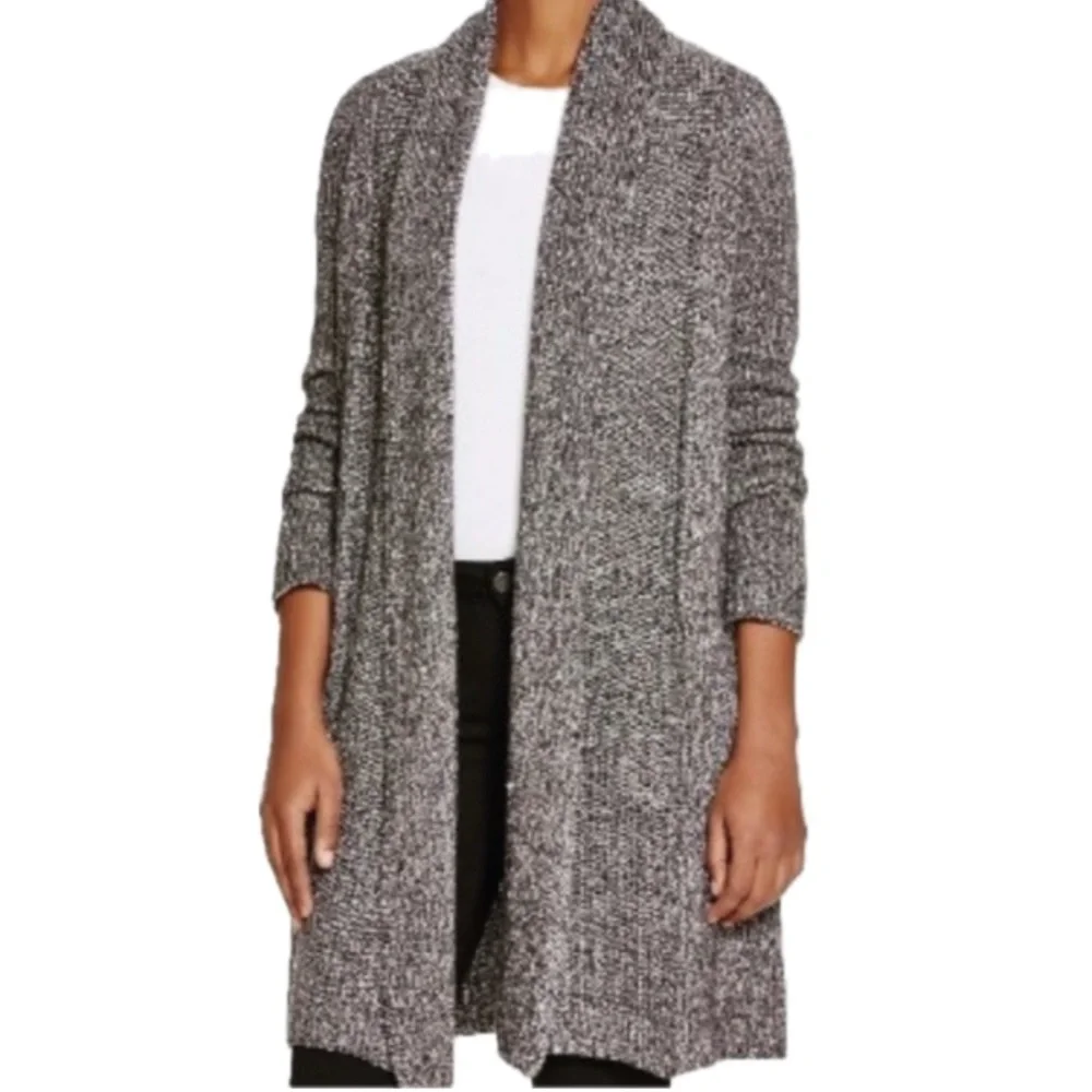 NYDJ Metallic Grey Open-Front Cardigan